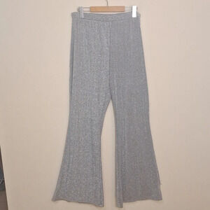 Princess Polly high rise flare leg silver glitter pull  on pants SZ 12